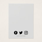 モノグラーム化されたソーシャルメディアのイヤリングディスプレイカード (裏面)