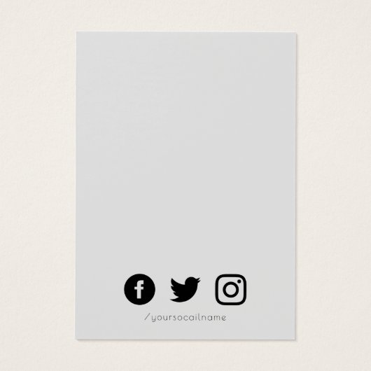 モノグラーム化されたソーシャルメディアのイヤリングディスプレイカード (裏面)