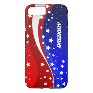 モノグラーム抽象芸術アメリカ国旗のデザイン iPhone 8 PLUS/7 PLUSケース