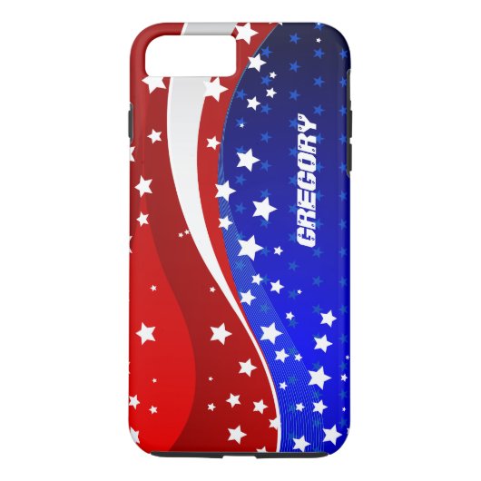 モノグラーム抽象芸術アメリカ国旗のデザイン Case-Mate iPhoneケース (裏面)