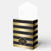 モノグラーム金ゴールドストライプ幾何学的パターン フェイバーボックス (オープン)