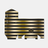 モノグラーム金ゴールドストライプ幾何学的パターン フェイバーボックス (折り畳みなし)
