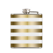 モノグラーム金ゴールドストライプ幾何学的パターン フラスク (裏面)