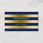 モノグラーム金ゴールドストライプ幾何学的パターン 名刺 (裏面)