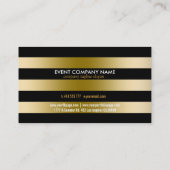 モノグラーム金ゴールドストライプ幾何学的パターン 名刺 (裏面)