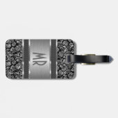 モノグラーム金属シルバーブラシ仕上げアルミルック ラゲッジタグ (裏面横)