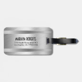 モノグラーム金属シルバーブラシ仕上げアルミルック ラゲッジタグ (裏面横)