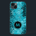 モノグラーム金属ターコイズ配列グリッター iPhone 13ケース<br><div class="desc">メタリックシーケン人気があるスのモノグラーム版ルックターコイズトーン鏡パターン。レトロ70のディスコのボールの鏡と輝きらきら光るきを持つ。このデザインを多くのトーンで探す。紫の青の緑のピンクと要求することができますあなたの色お気に入りの。それは画像パターンであり、実際の順序ではない。</div>