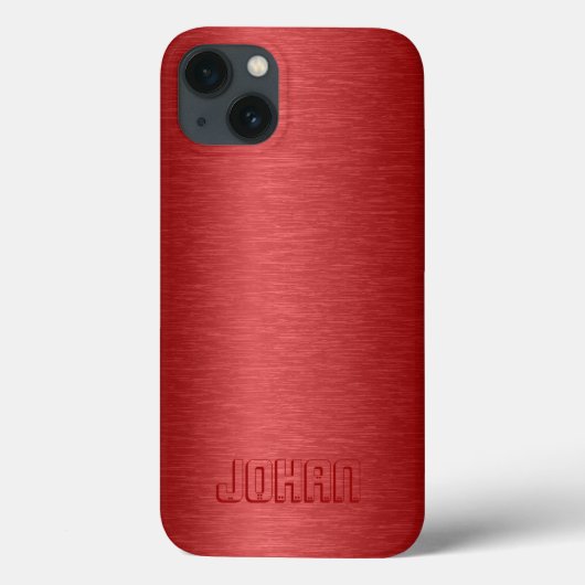 モノグラーム金属赤ブラシ仕上げアルミニウムルックケース Case-Mate iPhoneケース (裏面)