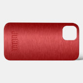 モノグラーム金属赤ブラシ仕上げアルミニウムルックケース Case-Mate iPhoneケース (裏面 (横))