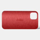 モノグラーム金属赤ブラシ仕上げアルミルック Case-Mate iPhoneケース (裏面 (横))