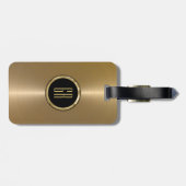 モノグラーム金属金ゴールドステンレス鋼ルック ラゲッジタグ (裏面横)