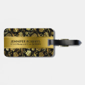 モノグラーム金属金ゴールドフローラダマスク ラゲッジタグ (裏面横)