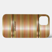 モノグラーム金属銅ストライプ金ゴールドアクセントiP Case-Mate iPhoneケース (裏面 (横))