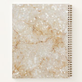 モノグラーモダンド白と金ゴールドスパークリー ノートブック (裏面)