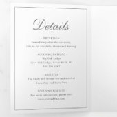 モノグラ伝統的ムフォーマルフォトグレイ結婚ズ 三つ折り招待状 (内部最初)