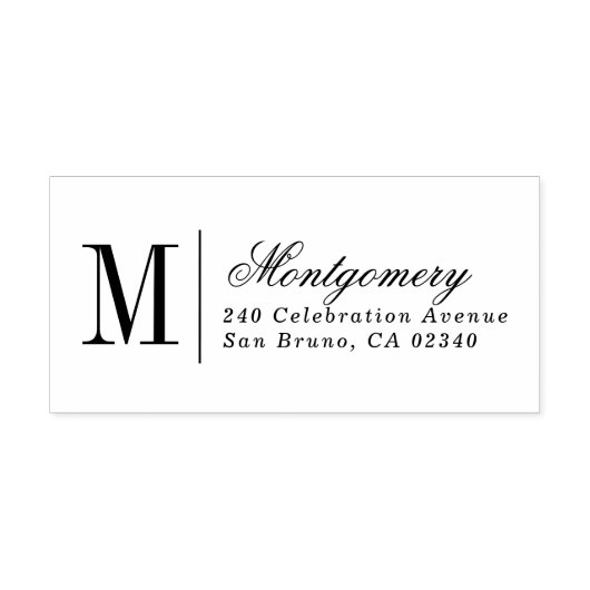 モノグラ伝統的ム名前をカスタムすると差出人住所 ラバースタンプ (インプリント)