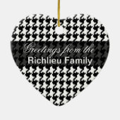 モノグラ千鳥格子のムハート | 白黒赤 セラミックオーナメント (裏面)