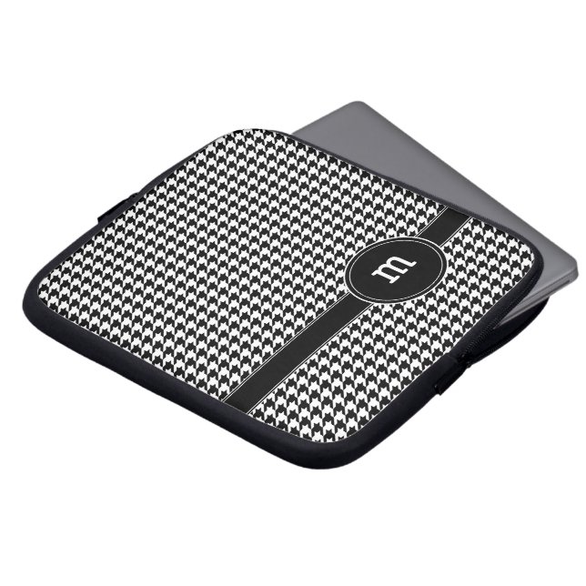 モノグラ千鳥格子のム付きパターン ラップトップスリーブ (正面上部)