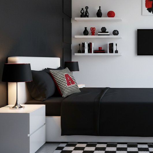 モノグラ千鳥格子のム クッション