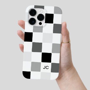 モノグラ市松模様にムブラックとグレーモダンパターン Case-Mate iPhone 14 PRO MAXケース