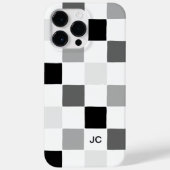 モノグラ市松模様にムブラックとグレーモダンパターン Case-Mate iPhoneケース (裏面)