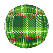 モノグラ市松模様にム緑色パターン 野球ボール (正面)