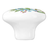 モノグラ忘れム – メではなくリース青い花かわいい セラミックノブ (側面)