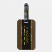 モノグラ擦り切れたム仕上げブラウンレザールック2 ラゲッジタグ (裏面縦)