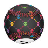 モノグラ数々のム色パターンとスカル 野球ボール (裏面)