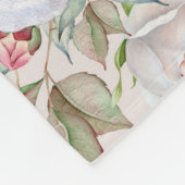 モノグラ淡い色のムと名前を持つピンクのバラ模様 フリースブランケット (角)