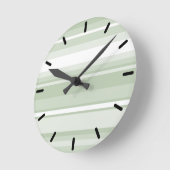 モノグラ淡い色のム緑のストライプ ラウンド壁時計 (傾斜)