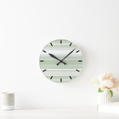 モノグラ淡い色のム緑のストライプ ラウンド壁時計 (ホーム)