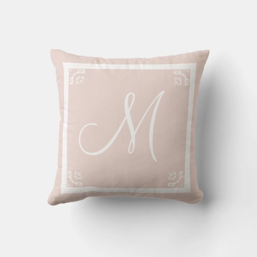 モノグラ無地のム淡い色のピパーソナライズされたクカスタムク クッション (裏面)