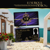 モノグラ王室のム写真と化膿性の青い金ゴールドクラウン 名刺