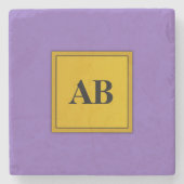 モノグラ王室のム無地のの紫色 ストーンコースター (正面)