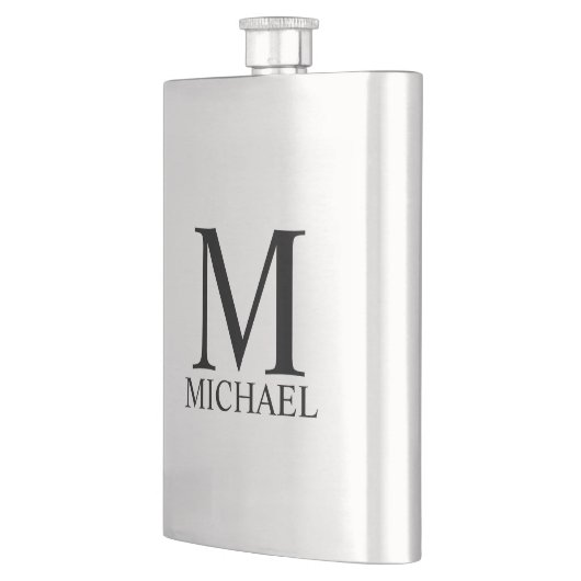 モノグラ男らしムパーソナライズされたと名前フラスコ フラスク (左)