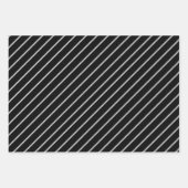 モノグラ男らしムパーソナライズされた白黒 ラッピングペーパーシート (正面3)