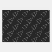 モノグラ男らしムパーソナライズされた白黒 ラッピングペーパーシート (正面)