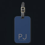 モノグラ男らしムモダンシンプルブルー ラゲッジタグ<br><div class="desc">荷物男らしタグは彼にとってパーソナライズされた完璧な誕生日プレゼント。お父さん、息子さん、孫さん、友人の誕生日にプレゼントできる。色と美シンプル情をモダン持つデザインとエレガントしてはっきりしたい男らしる。クリックカスタマイズは、文字をカスタマイズしたり、背景色を変更したりする場合に使用する。休日の素晴らし贈り物またはクール靴下に入れて贈る小さなクリスマスプレゼント、誕生日プレゼントまたは休日の贈り物を作成する。</div>