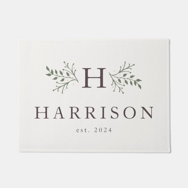 モノグラ素朴ムカスタム形式 ドアマット (正面)