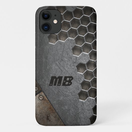 モノグラ素朴ムグランジ男らしパーソナライズされた Case-Mate iPhoneケース (裏面)
