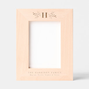 モノグラ素朴ムシンプルイニシャルと名前 レーザー彫刻フレーム