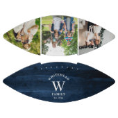 モノグラ素朴ムネービーブルーウッドフォトコラージュ アメリカンフットボール (パネル)