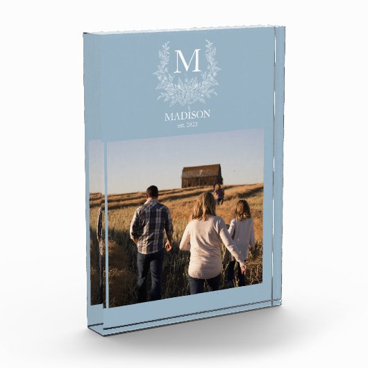 モノグラ素朴ムパーソナライズされたイニシャルフォトブロック フォトブロック (左)