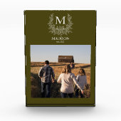 モノグラ素朴ムパーソナライズされたイニシャルフォトブロック フォトブロック (正面)