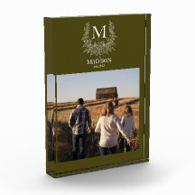 モノグラ素朴ムパーソナライズされたイニシャルフォトブロック