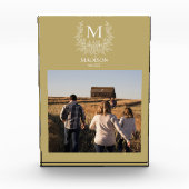 モノグラ素朴ムパーソナライズされたイニシャルフォトブロック フォトブロック (正面)