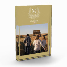 モノグラ素朴ムパーソナライズされたイニシャルフォトブロック