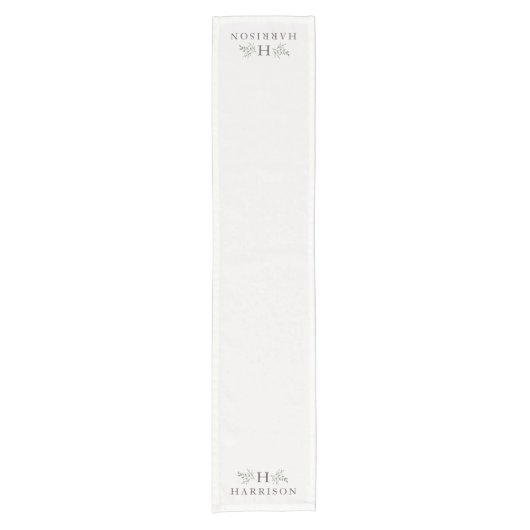 モノグラ素朴ムパーソナライズされた ショートテーブルランナー (正面)